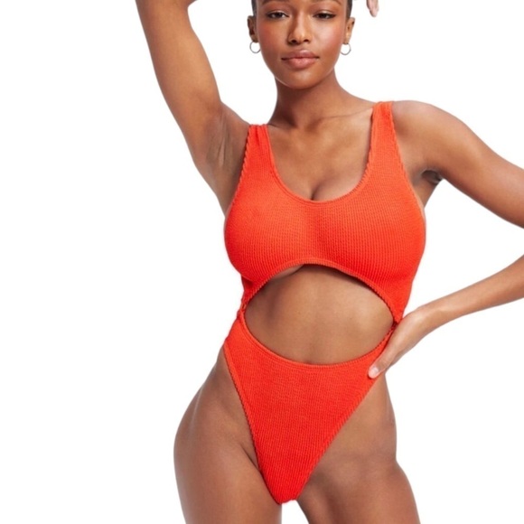 Good American Swimsuit Orange Monokini One Piece 2X 3X - Picture 1 of 10
